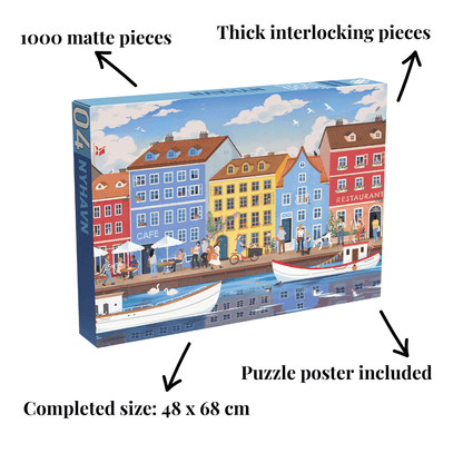 Nyhavn puslespil med 1000 brikker fra Penny Puzzle